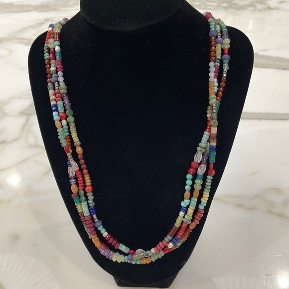 Sundance Catalog Turquoise, Coral & Multi Stone Long Necklace—Gorgeous!! NEW! - Picture 1 of 11